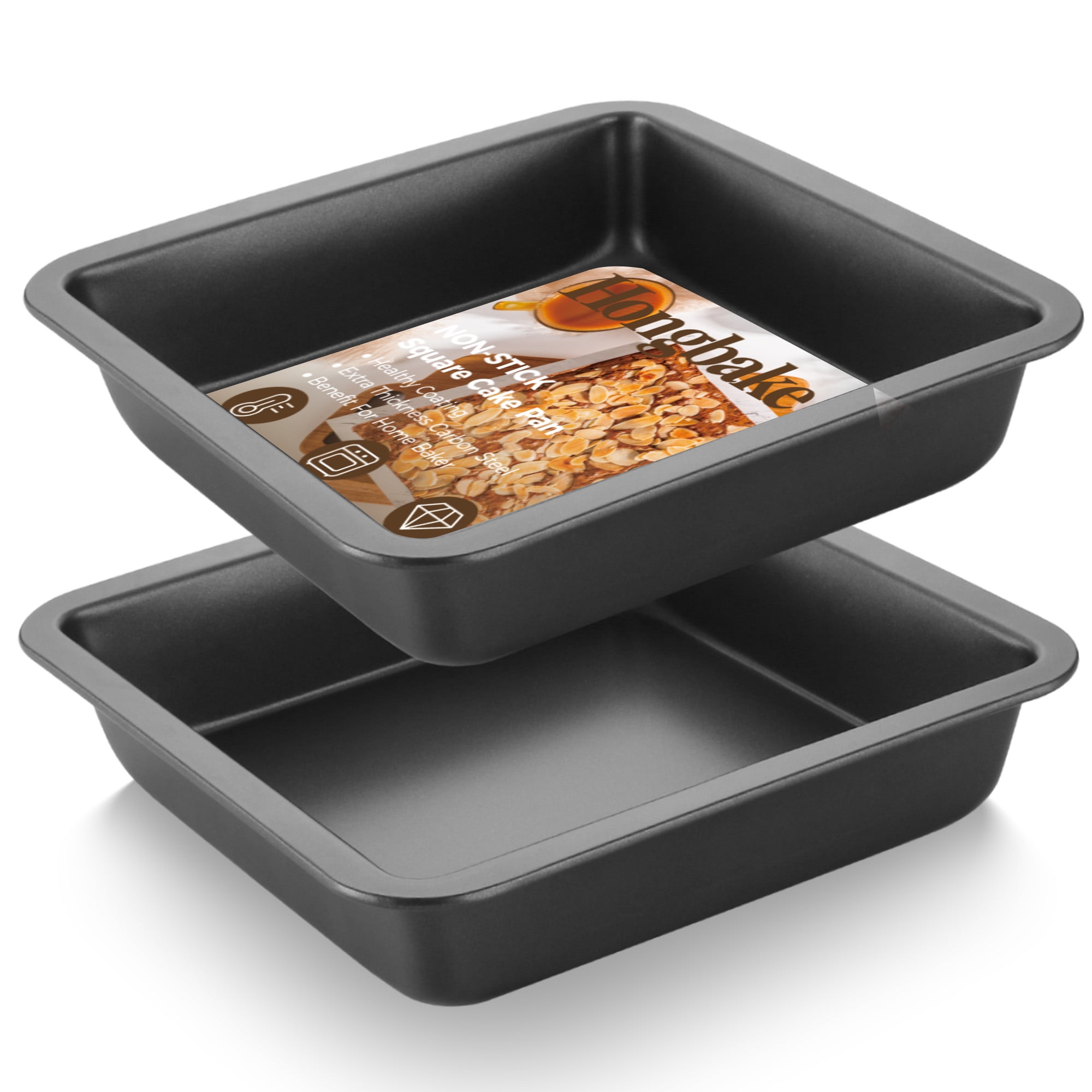 HONGBAKE 2 Pack 9.7"X7.6" Small Cookie Sheet, 57% Thicker Nonstick 1/8 Toaster Oven Pans, Heavy Duty Cookie Sheet Pan Set, Baking Sheet, Black - Image 29