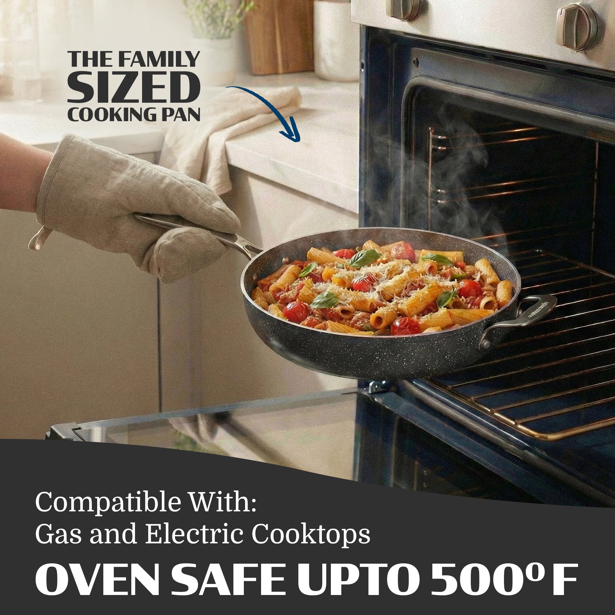 Granitestone 14 Inch Non Stick Frying Pans with Lid, Large Frying Pans Nonstick with Lid, Skillet with Helper Handle, Multipurpose Nonstick Frying Pan with Lid, Dishwasher Safe - Image 13