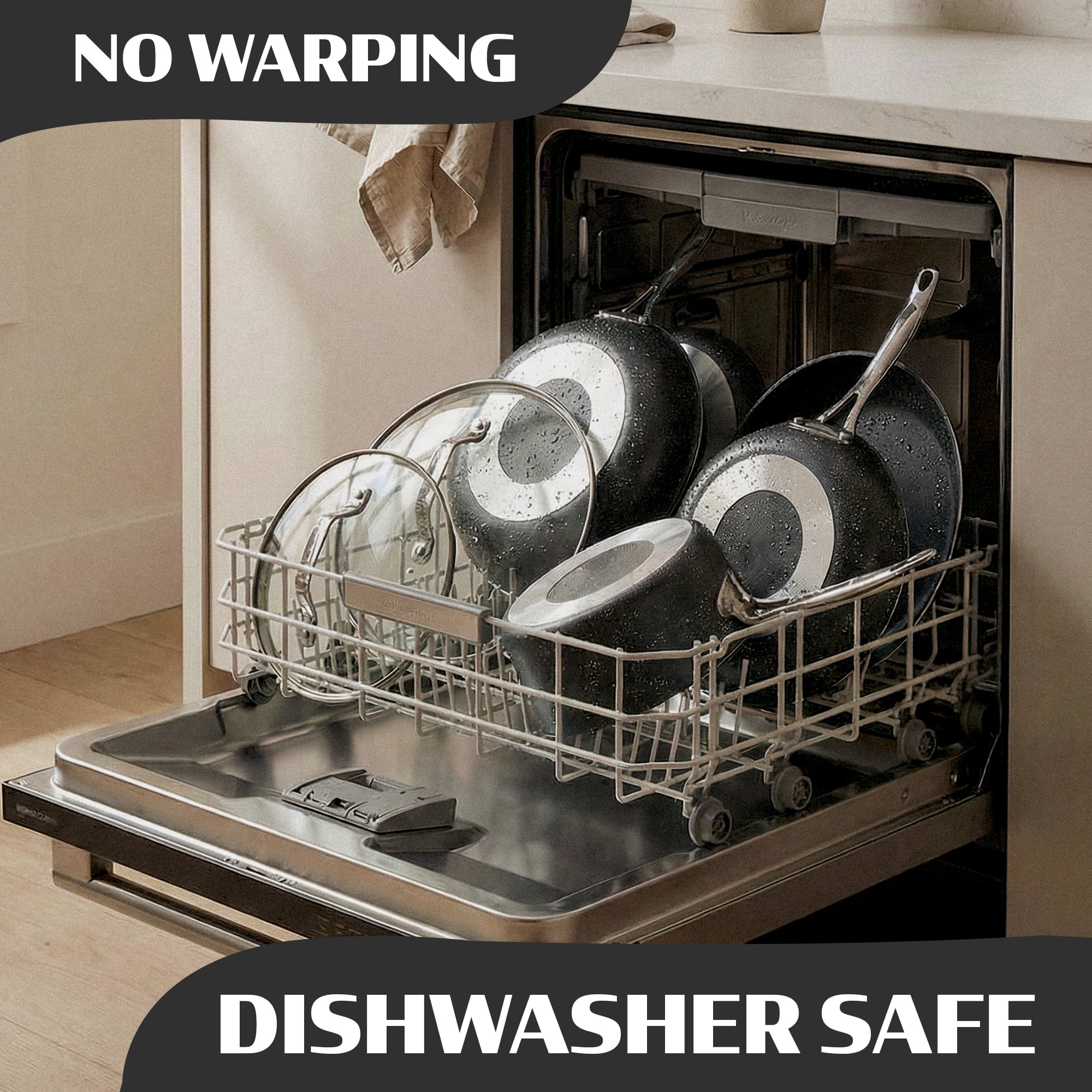 Granitestone 14 Inch Non Stick Frying Pans with Lid, Large Frying Pans Nonstick with Lid, Skillet with Helper Handle, Multipurpose Nonstick Frying Pan with Lid, Dishwasher Safe - Image 17