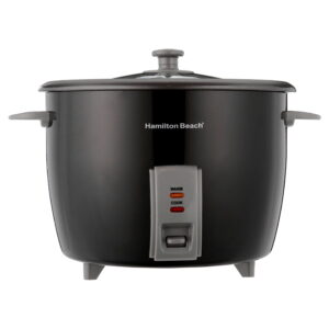 Hamilton Beach Rice Cooker and Food Steamer, 30 Cups Cooked (15 Uncooked), Steam Basket, Black, 37555