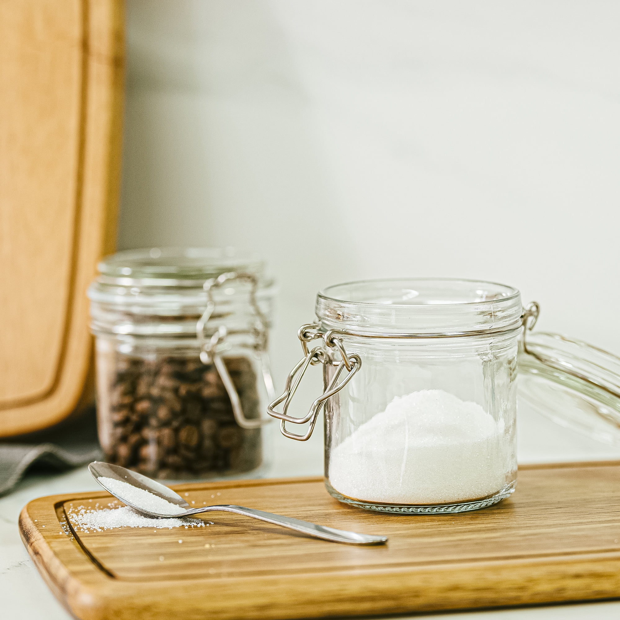 Mainstays 9.4 oz Glass Airtight Food Storage Jar Canister with Locking Lid, Kitchen Pantry Storage Container for Spices, Seasonings and Dry Food - Image 3