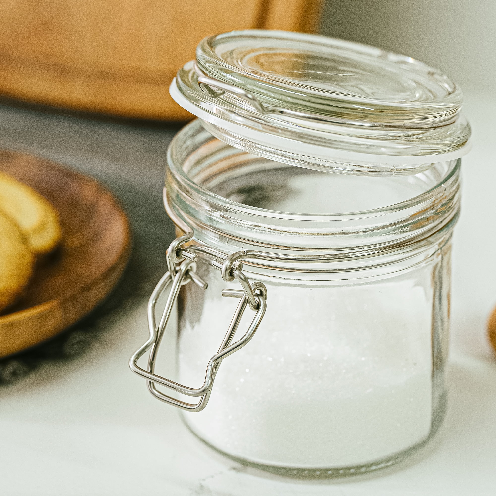 Mainstays 9.4 oz Glass Airtight Food Storage Jar Canister with Locking Lid, Kitchen Pantry Storage Container for Spices, Seasonings and Dry Food - Image 5