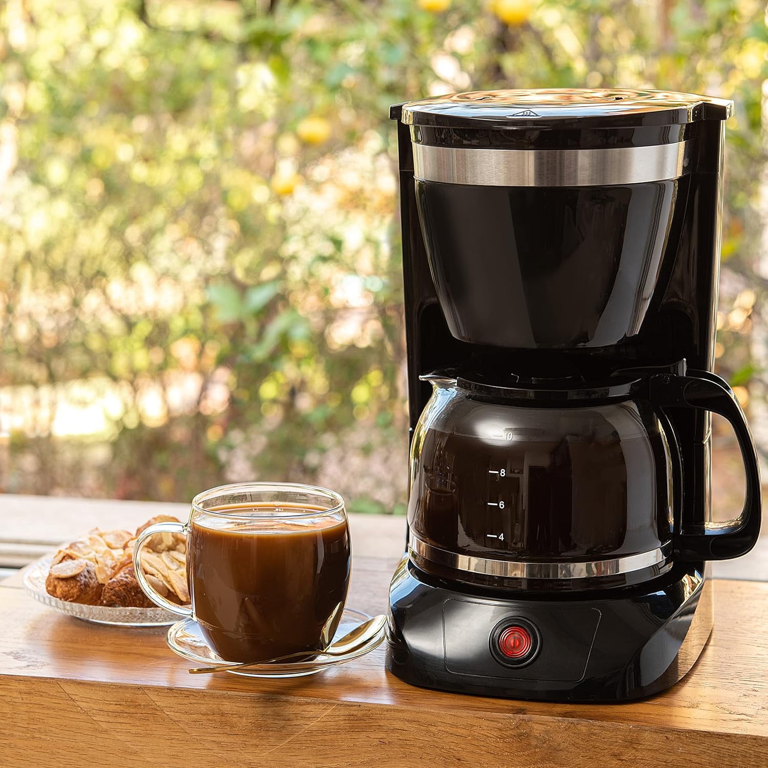 Mixpresso 12 Cup Coffee Pot, Auto-Off & Reusable Filter, Large Drip Coffee Maker 12 Cup Borosilicate Glass Carafe, Anti-Drip Coffee Machine Water Level Window, Black Electric Coffee Maker - Image 23