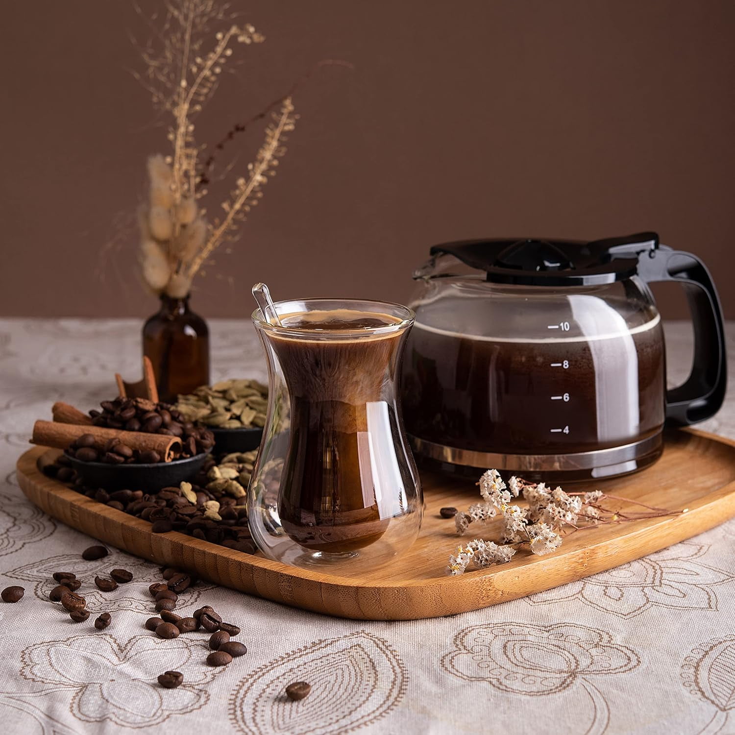 Mixpresso 12 Cup Coffee Pot, Auto-Off & Reusable Filter, Large Drip Coffee Maker 12 Cup Borosilicate Glass Carafe, Anti-Drip Coffee Machine Water Level Window, Black Electric Coffee Maker - Image 24