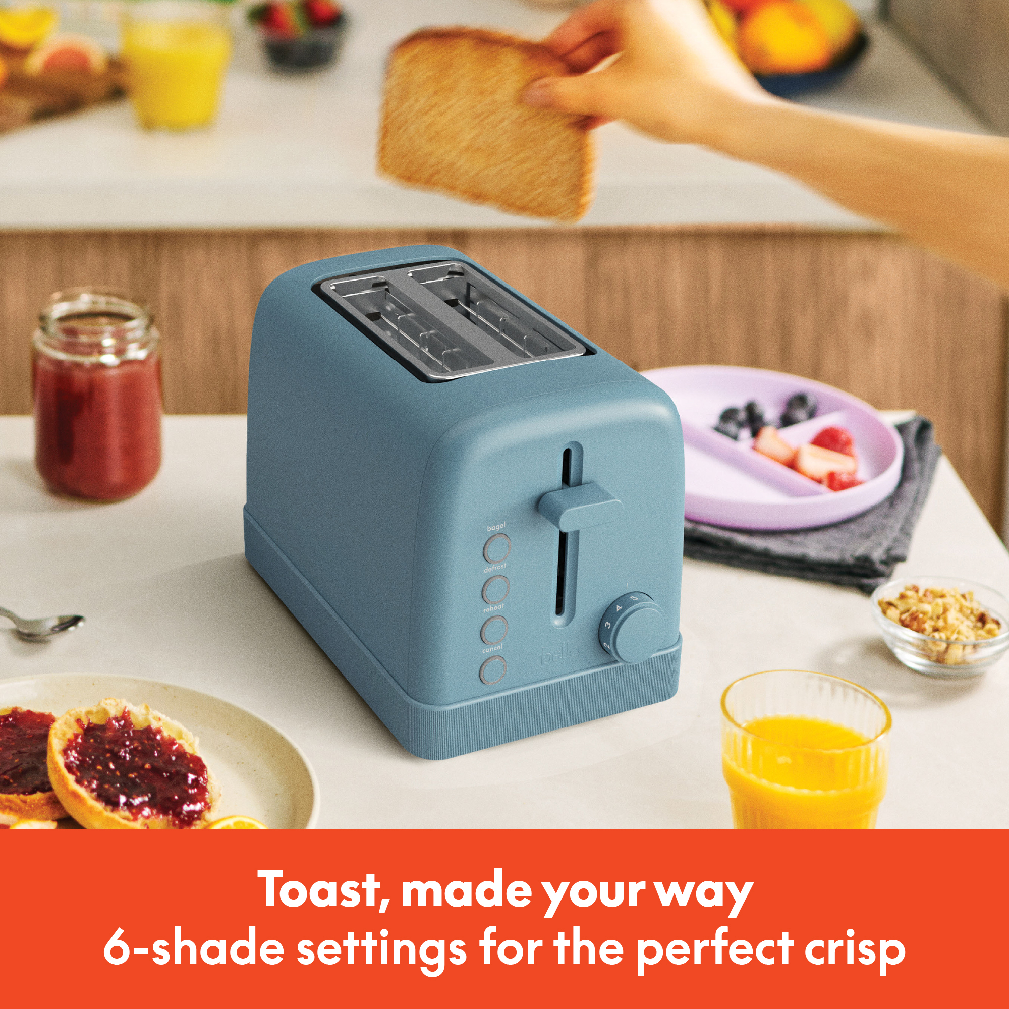 bella 2-Slice Toaster, 6 Setting Shade Control with Reheat, Cancel, Bagel & Defrost Buttons, Removable Crumb Tray, Anti Jam & Auto Shutoff, Plum - Image 17