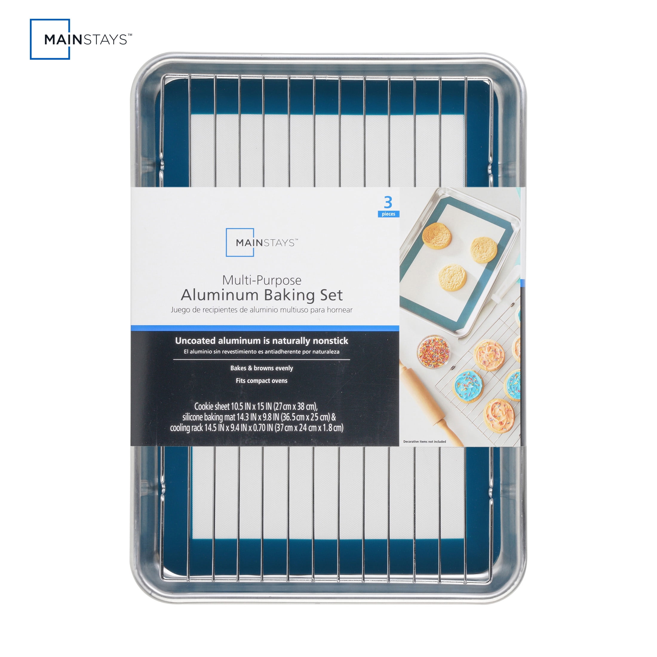 Mainstays 3 Piece Aluminum Multi-Purpose Baking Set - Image 2