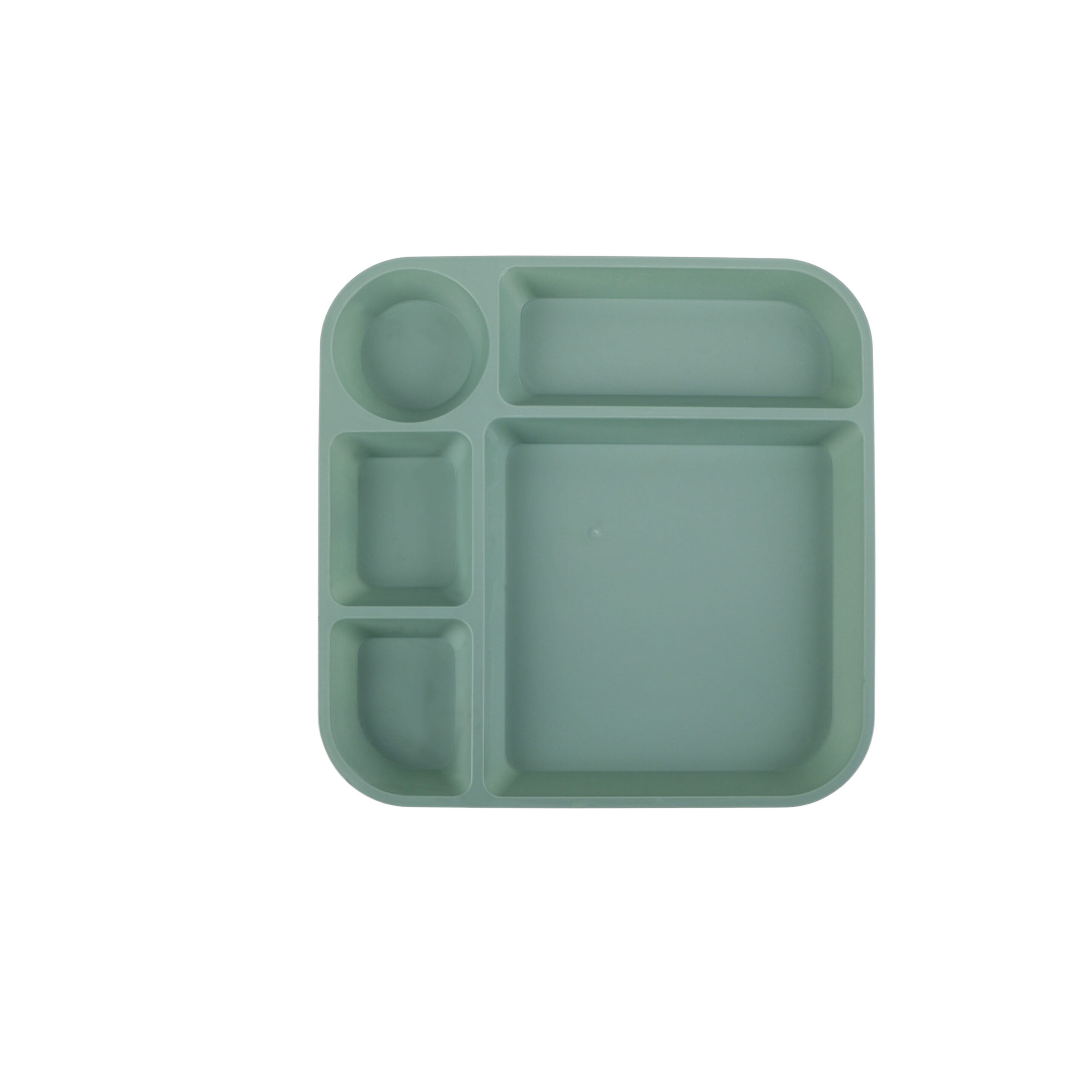 (4 pack) Your Zone 24-Piece Plastic Square Dinnerware Set for Kids with 4 Trays, Bowls, Plates, Cups, Forks, Spoons in Cream, Orange, Green, Blue - Image 10