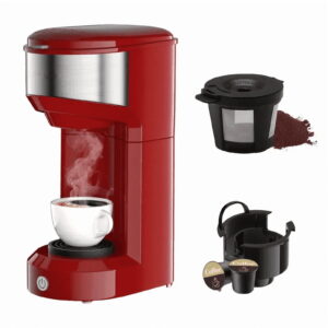 Single Serve Coffee Maker for K Pod, 2-in-1 Coffee Maker Single Serve & Ground Coffee Brewer, Quick Brew 6 to 14oz Brew size Carefree Auto Shut Off Small Coffee Machine for Apartment