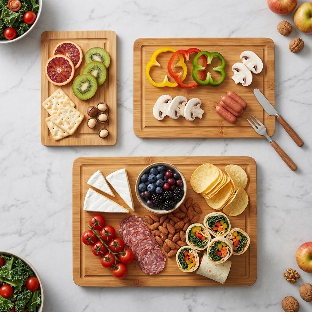 BEINGMATE Care Bamboo Cutting Board, Durable Wood Cutting Boards for Kitchen with Deep Juice Grooves & Built-in Handles (Brown 3Pack) - Image 7