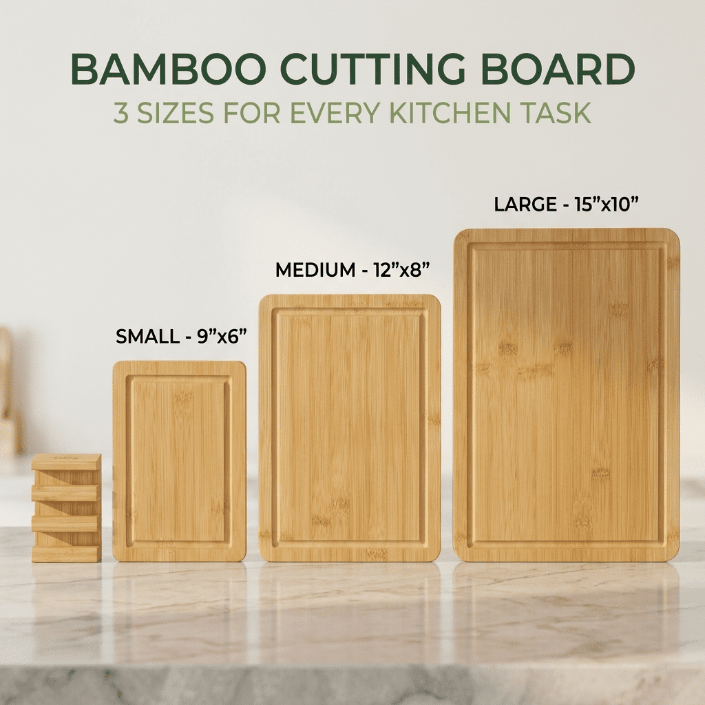 BEINGMATE Care Bamboo Cutting Board, Durable Wood Cutting Boards for Kitchen with Deep Juice Grooves & Built-in Handles (Brown 3Pack) - Image 14