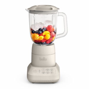bella 10 Speed Countertop Blender, 48 oz Dishwasher Safe Pitcher, Juicer & Smoothie Maker with Fits-Anywhere™ Slim Flip & Store Design, Stainless Steel Blade, Oatmilk