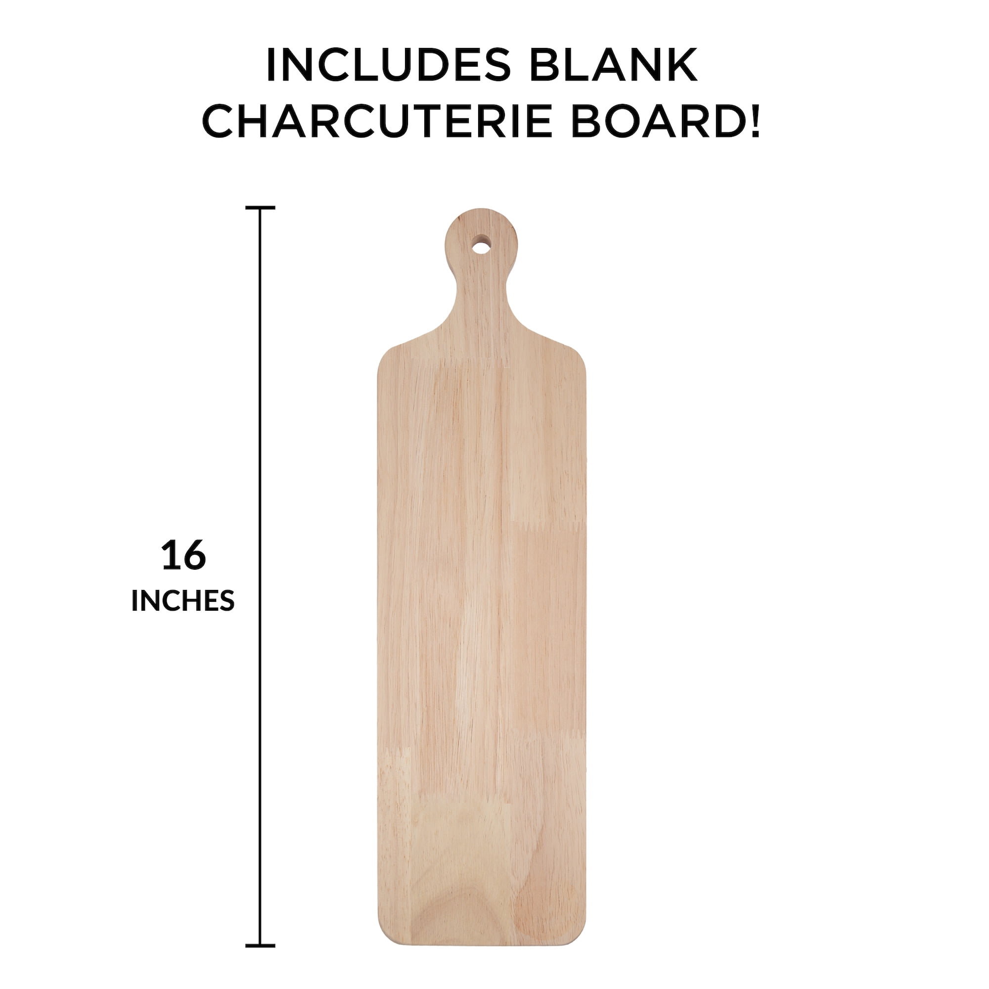 On the Surface Long Wood Board, Customizable Brown Wooden Board with Handle - Image 4