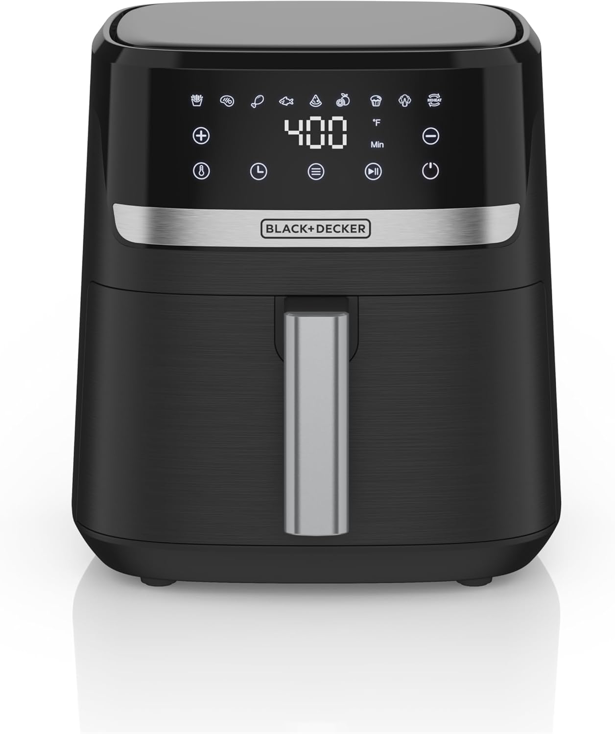 BLACK+DECKER Purify 4QT Air Fryer, Timer with Auto Shut-off and Shake Reminder, Digital LED Touchscreen and 9 Presets, 1300W up to 400 F, Dishwasher Safe Parts - Image 5