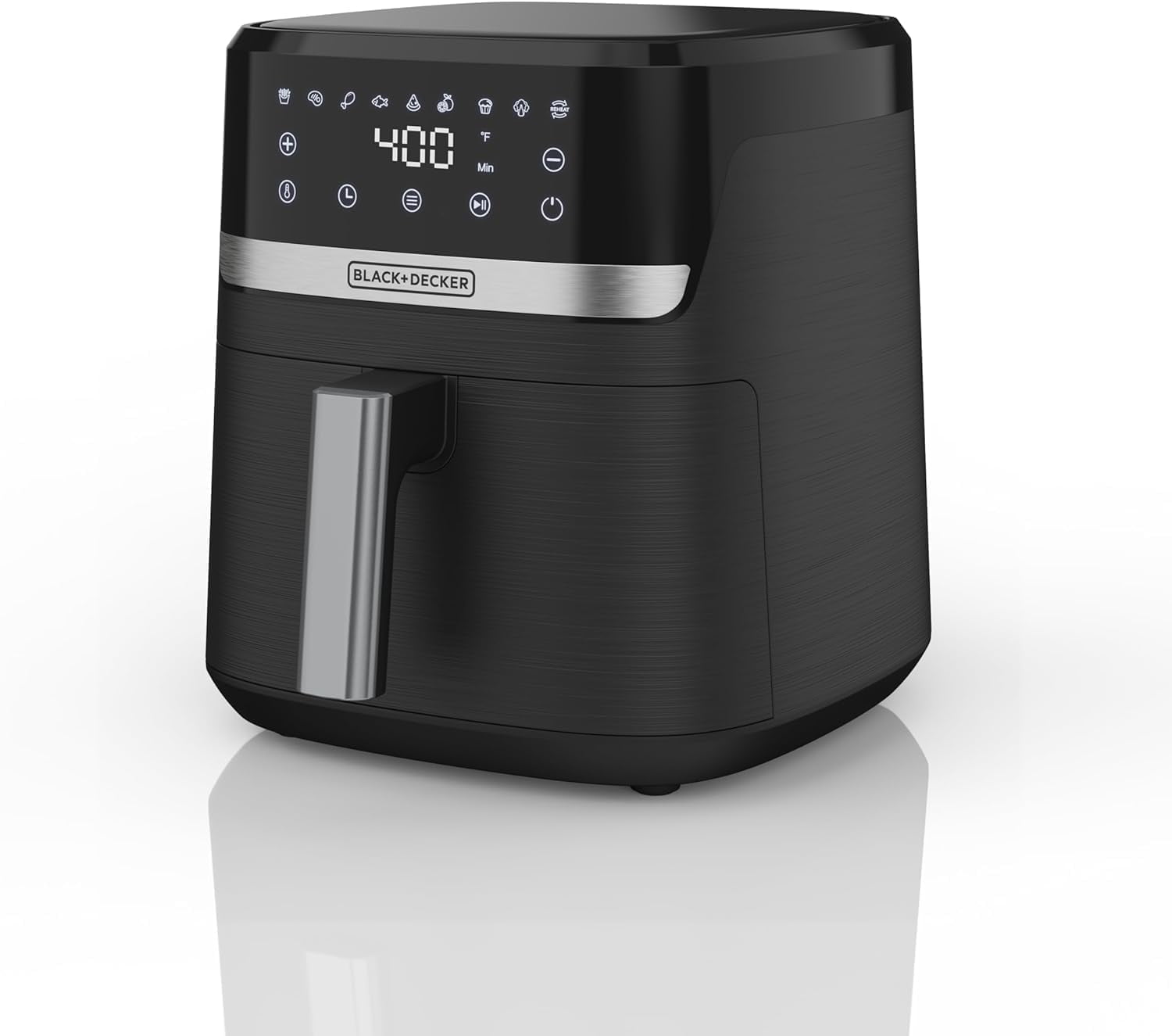 BLACK+DECKER Purify 4QT Air Fryer, Timer with Auto Shut-off and Shake Reminder, Digital LED Touchscreen and 9 Presets, 1300W up to 400 F, Dishwasher Safe Parts - Image 8
