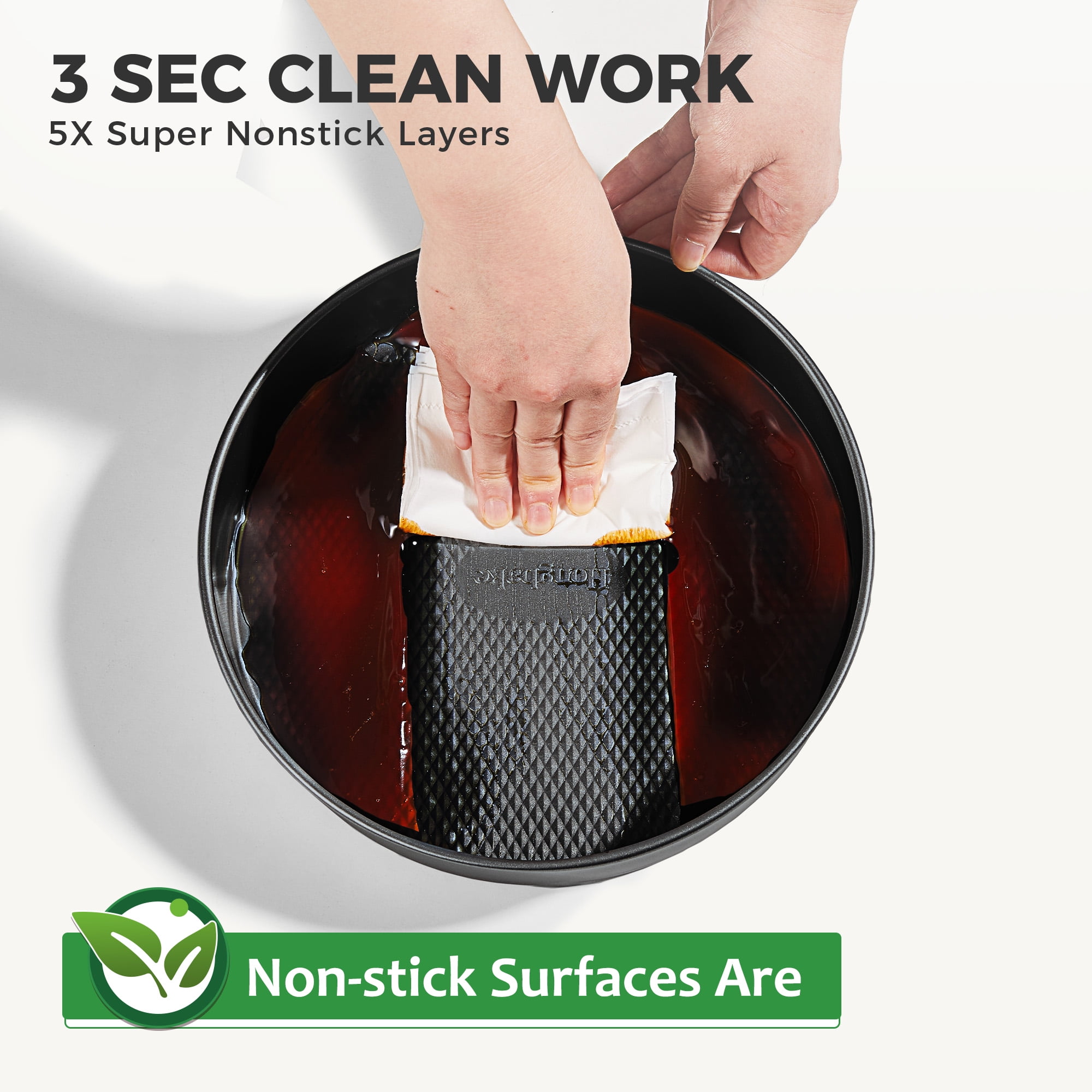 HONGBAKE Bakeware Sets, Baking Pans Set, Nonstick Oven Pan for Kitchen with Wider Grips, 10 Pieces Including Rack, Cookie Sheet, Cake Pans, Loaf Pan, Muffin Pan, Pizza Pan - Grey - Image 9