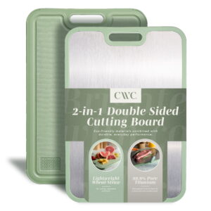 Cook With Color Double-Sided Titanium Chopping & Cutting Board for Kitchen, Sage