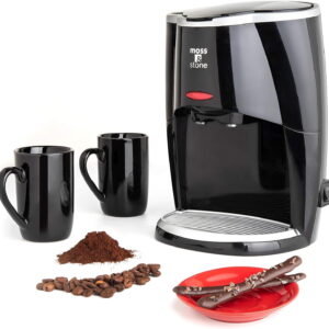 Moss & Stone Mini Drip Coffee Maker with Mug (5 oz Mugs), Small Coffee Pot With 2 Coffee Cups, Mini Coffee Maker (2 Drip & 2 Mug)