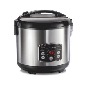 Hamilton Beach 14 Cup Rice Cooker & Hot Cereal Cooker, Stainless Steel