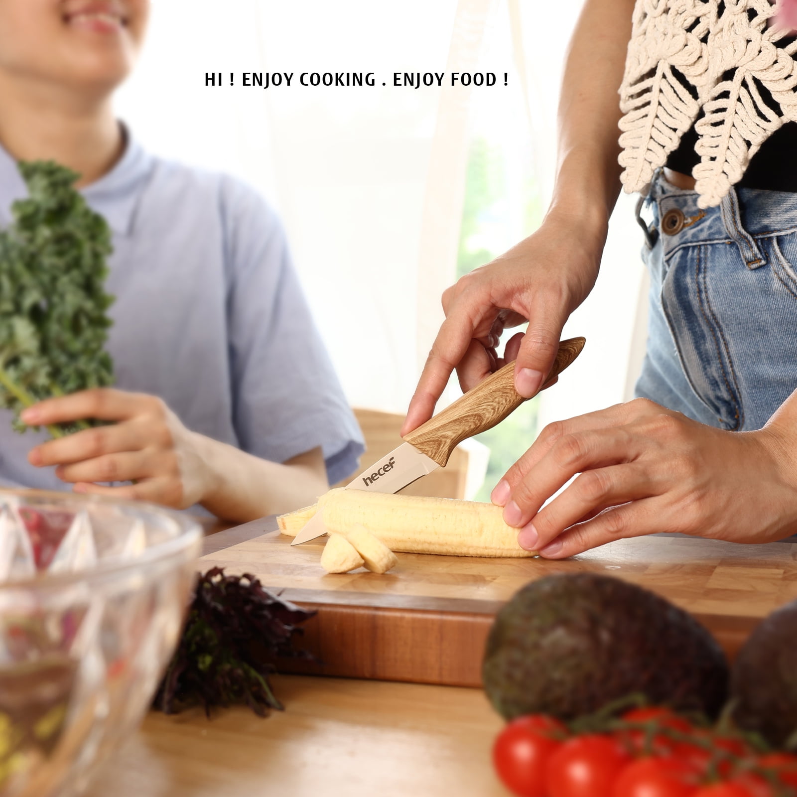 Hecef 3PCS Kitchen Knife Set, Stainless Steel Blades with Non-Stick Coating, Professional Sharp Chef Knives - Image 10