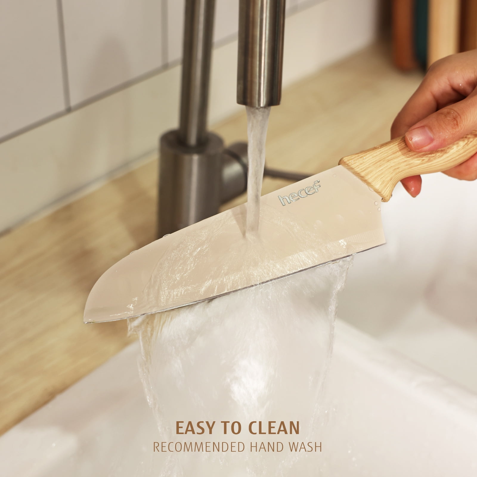 Hecef 3PCS Kitchen Knife Set, Stainless Steel Blades with Non-Stick Coating, Professional Sharp Chef Knives - Image 17