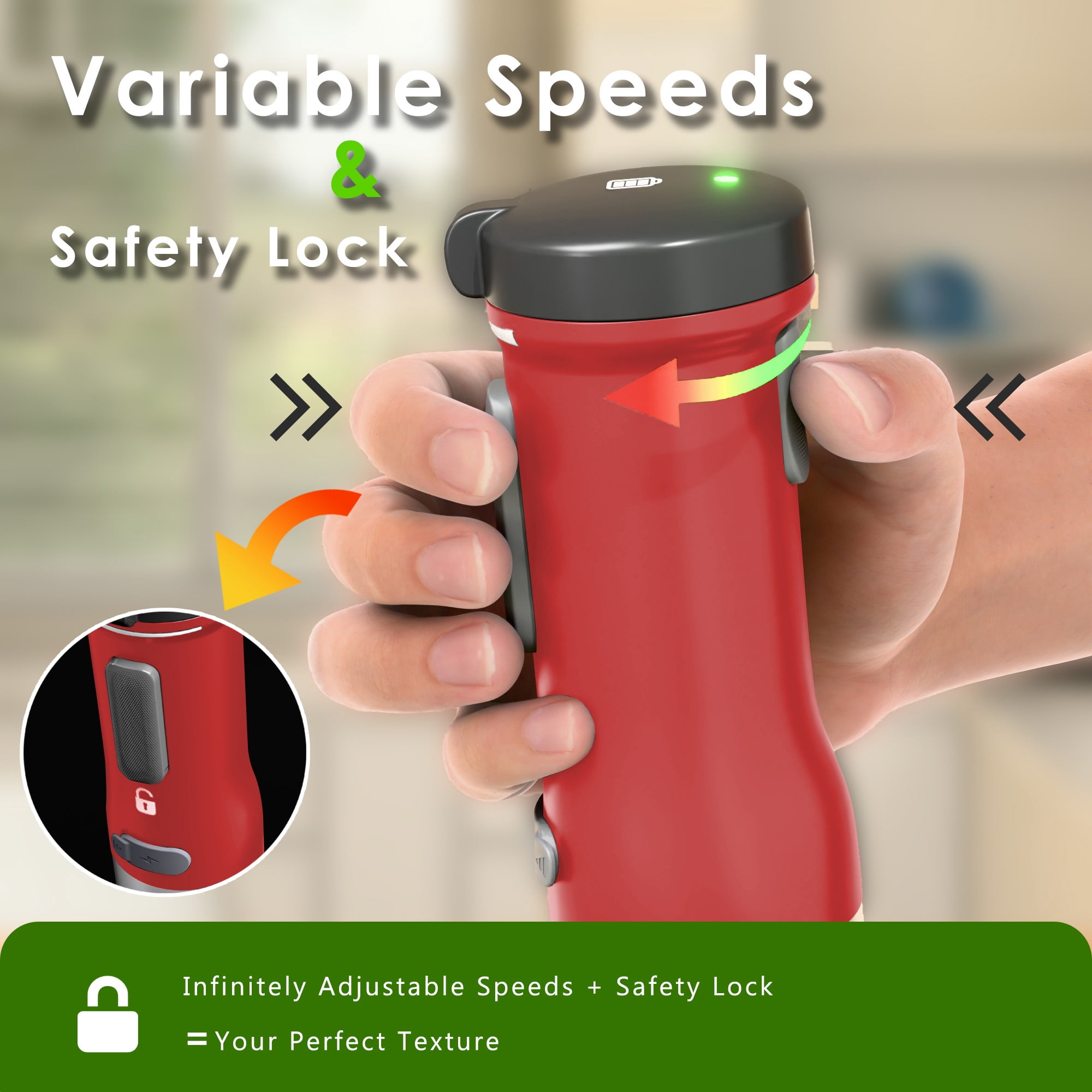 WHALL Cordless Immersion Blender, Rechargeable 5-in-1 Hand Blender with Whisk, Milk Frother Attachments, Portable Stick mixed,700ml Beaker, 500ml Chopper - Image 14