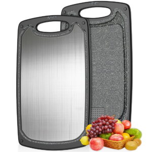 KIMIUP Plastic Chopping Board,Professional Kitchen Cutting Board,Dishwasher Safe Cutting Boards With Juice Grooves & Carrying Handle & No BPA