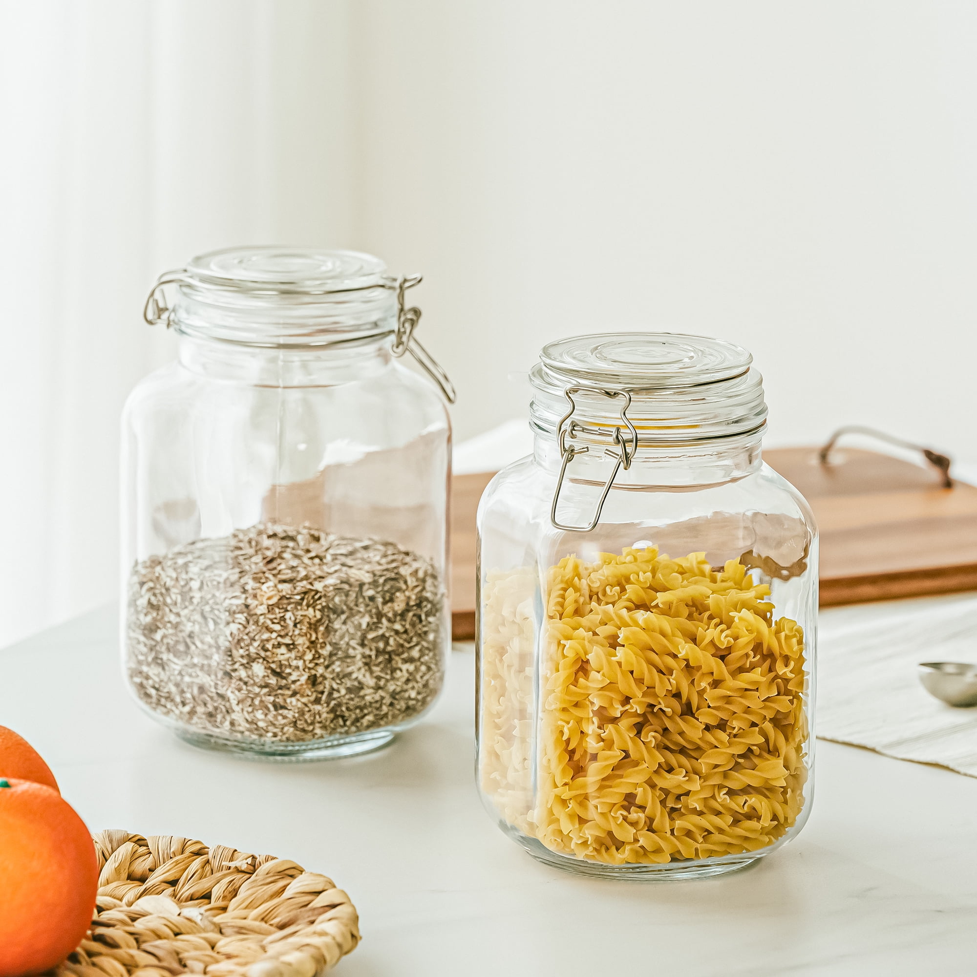 Mainstays 67 oz Glass Airtight Food Storage Jar Canister with Locking Lid, Kitchen Pantry Storage Container for Dry Food, Coffee, Sugar and Pantry Organization - Image 3