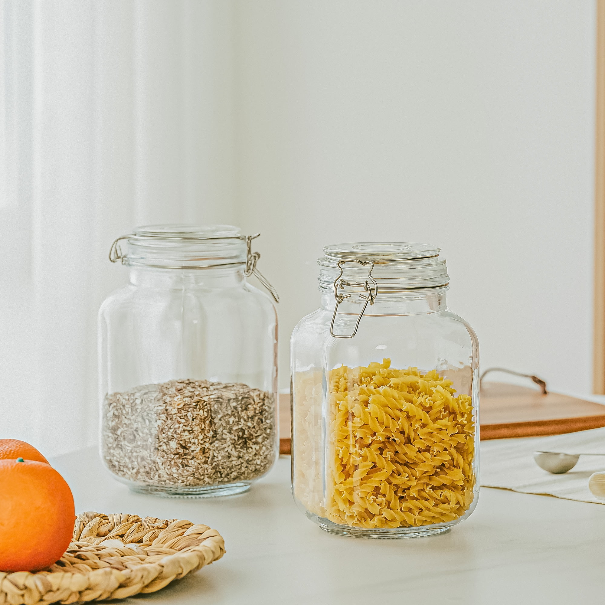 Mainstays 67 oz Glass Airtight Food Storage Jar Canister with Locking Lid, Kitchen Pantry Storage Container for Dry Food, Coffee, Sugar and Pantry Organization - Image 4