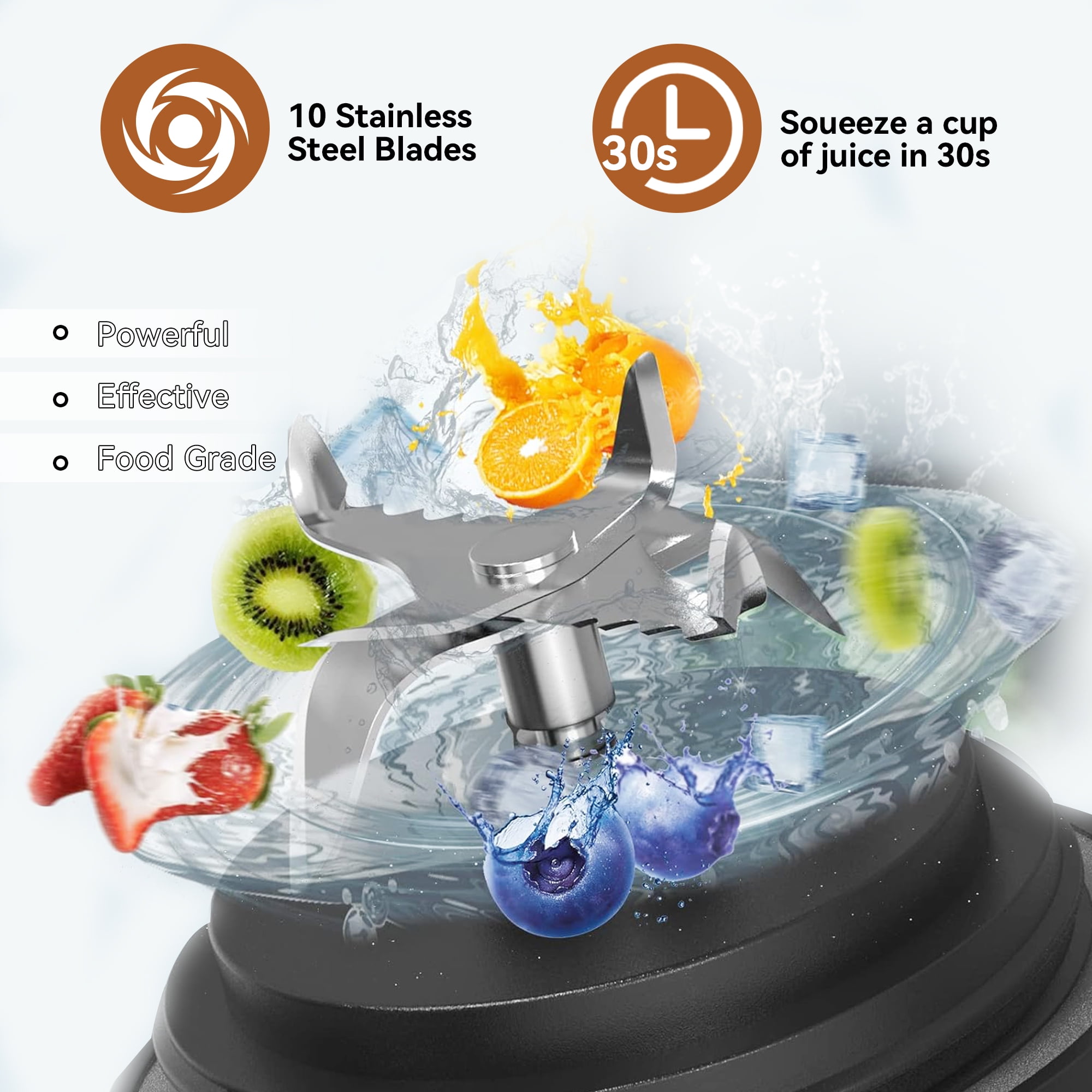 ORFELD Personal Portable Blender, Small Kitchen Appliances Blender Cup for Shakes and Smoothies Rechargeable Shaker Bottle, 20oz - Image 3