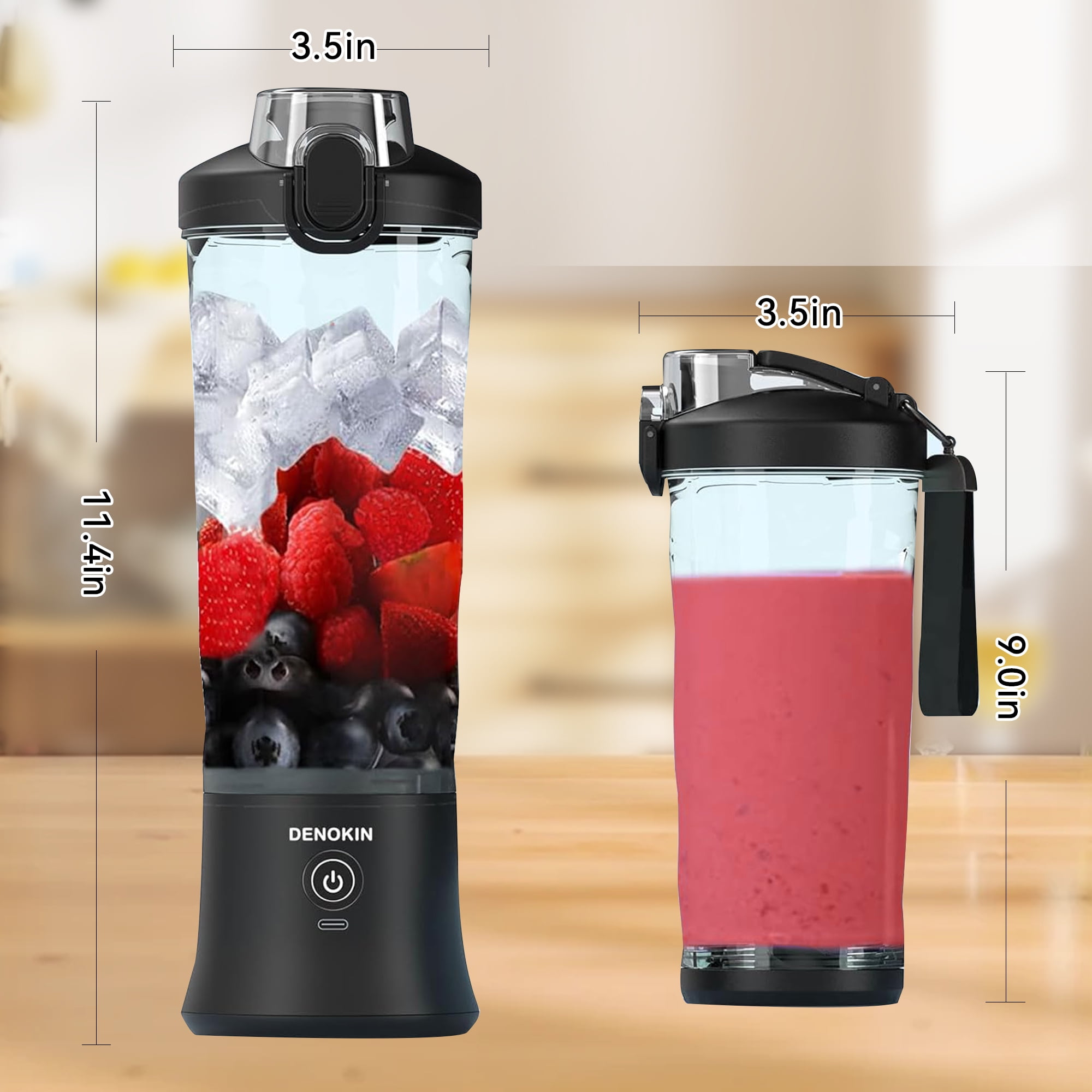 ORFELD Personal Portable Blender, Small Kitchen Appliances Blender Cup for Shakes and Smoothies Rechargeable Shaker Bottle, 20oz - Image 10