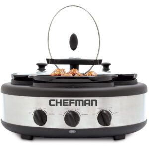 Chefman Triple Slow Cooker - Stainless Steel