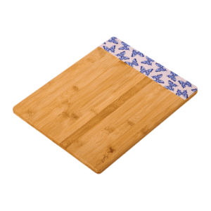 Dolly Parton Bamboo 11" x 14" Reversible Cutting Board with Blue Butterfly Print