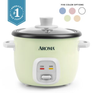 AROMA® 4-Cups (Cooked) / 1Qt. Rice & Grain Cooker, Light Green, New, ARC-302NGLG