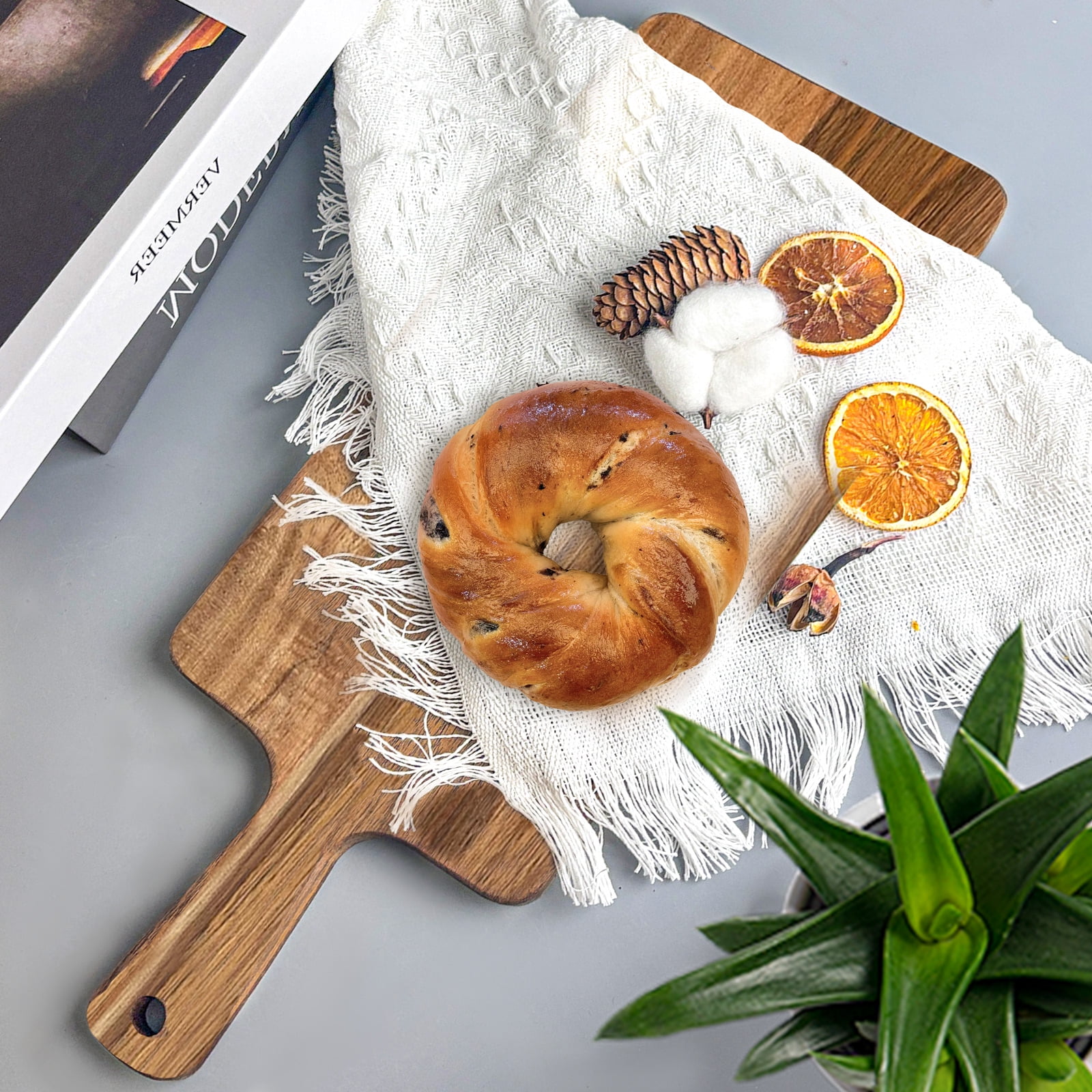 5 Pack Acacia Wood Cutting Board Bulk Wooden Serving Tray Kitchen Chopping Boards with Handle for Laser Engrave (17 x 6 Inch) - Image 4