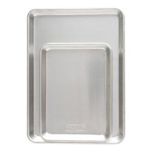 Nordic Ware Naturals Aluminum Quarter Sheet & Half Sheet Baking Pan Set, Silver