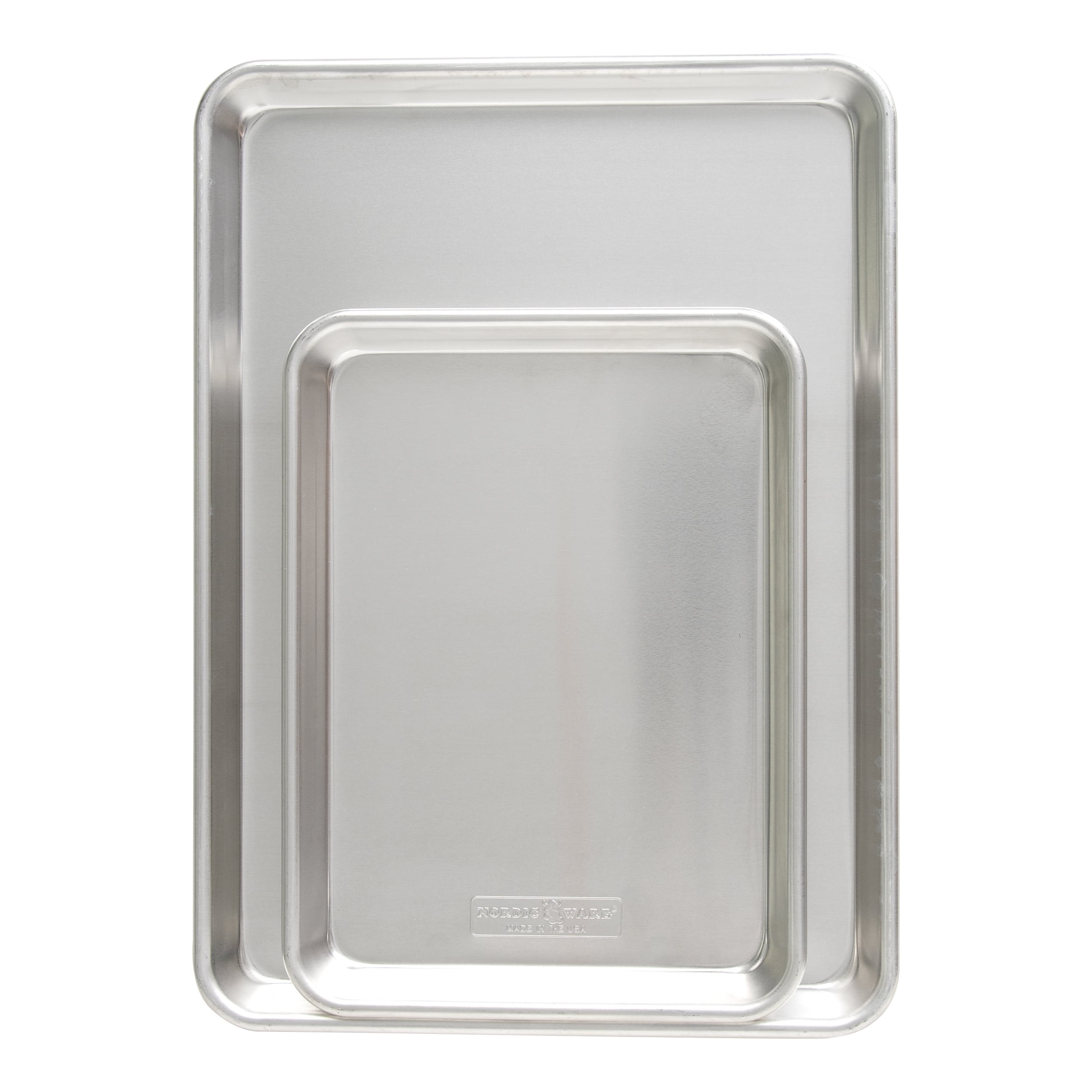 Nordic Ware Naturals Aluminum Quarter Sheet & Half Sheet Baking Pan Set, Silver