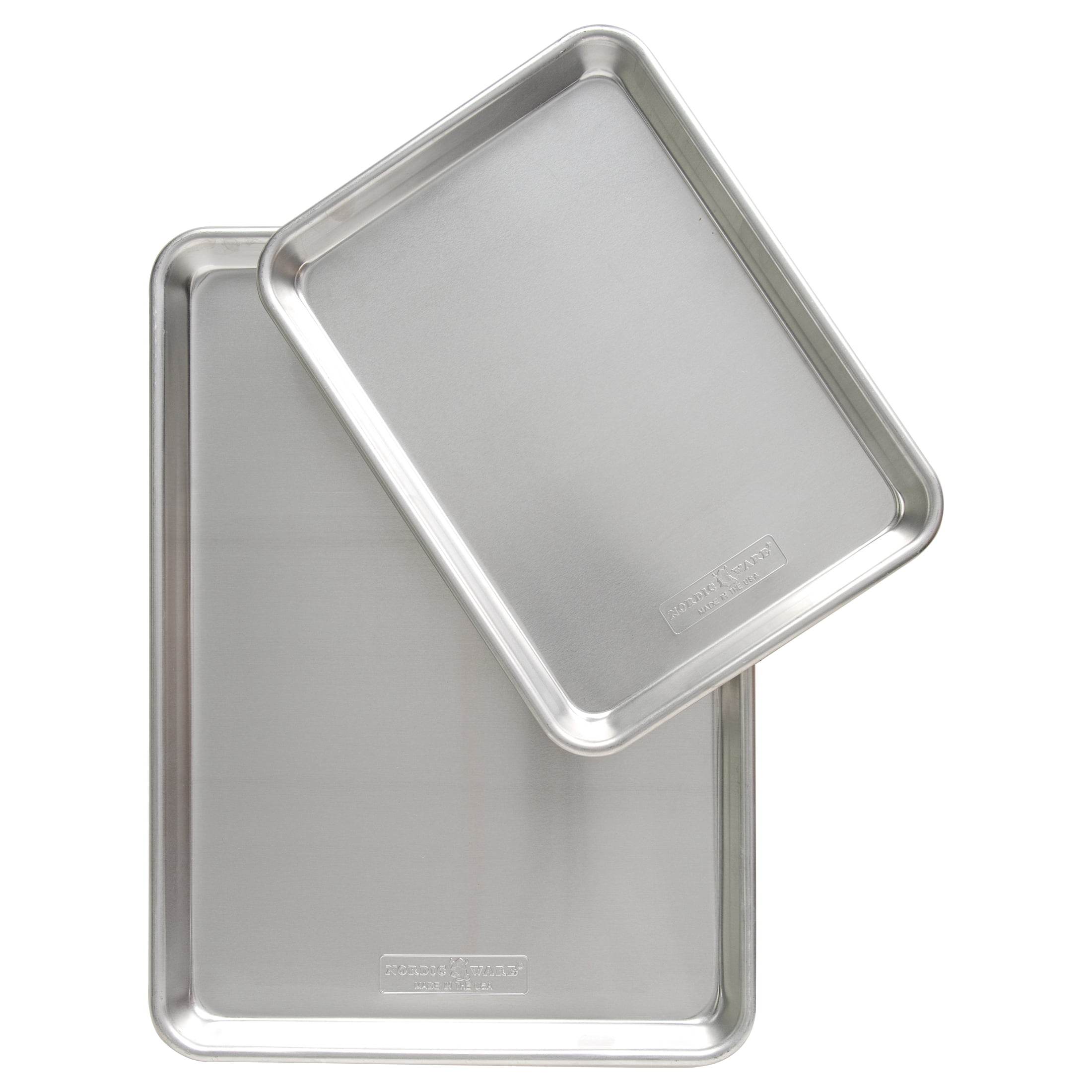 Nordic Ware Naturals Aluminum Quarter Sheet & Half Sheet Baking Pan Set, Silver - Image 3