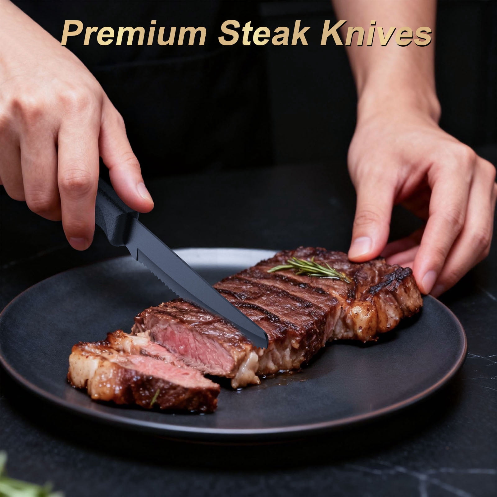 Kitchen Knife Set with Block - 15 Pieces Knife Sets with Built-in Sharpener, Dishwasher Safe, Stainless Steel Blades Kitchen Knives - Image 4