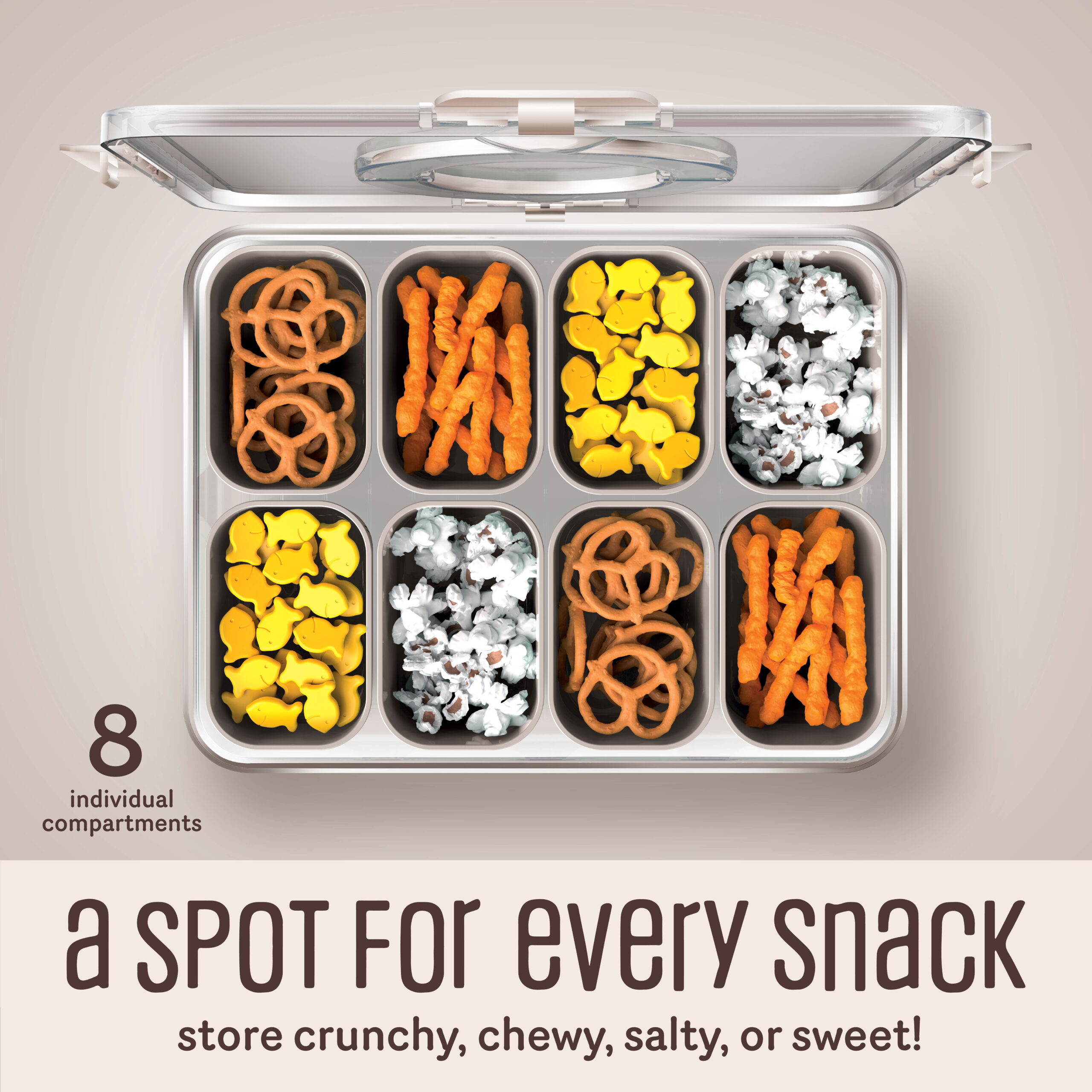 Cook With Color 8-Compartment Snackle Box Food Storage Carrier and Container, Charcuterie Container, Divided Serving Tray with Lids and Handle, Sage, Portable and Dishwasher Safe - Image 12