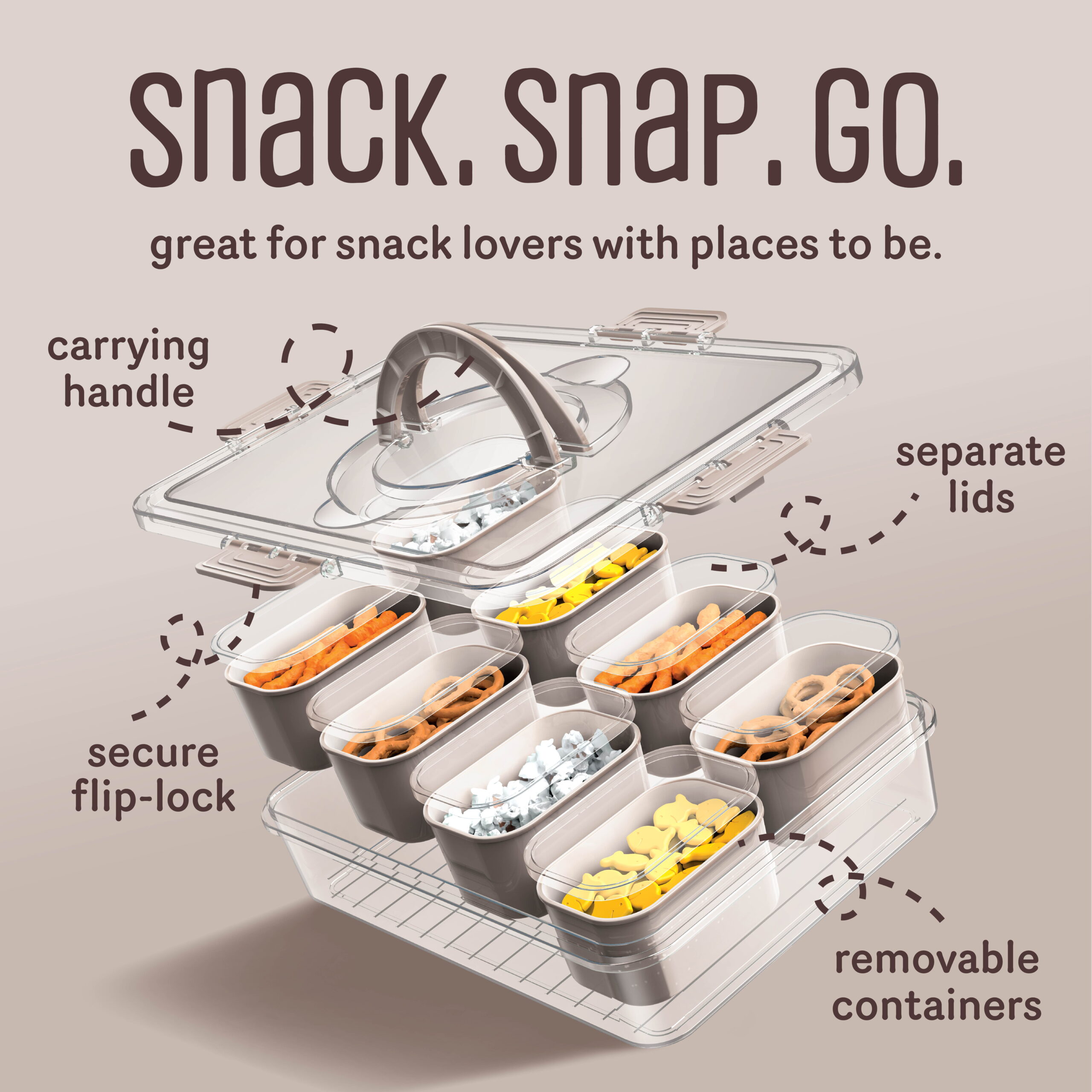 Cook With Color 8-Compartment Snackle Box Food Storage Carrier and Container, Charcuterie Container, Divided Serving Tray with Lids and Handle, Sage, Portable and Dishwasher Safe - Image 13