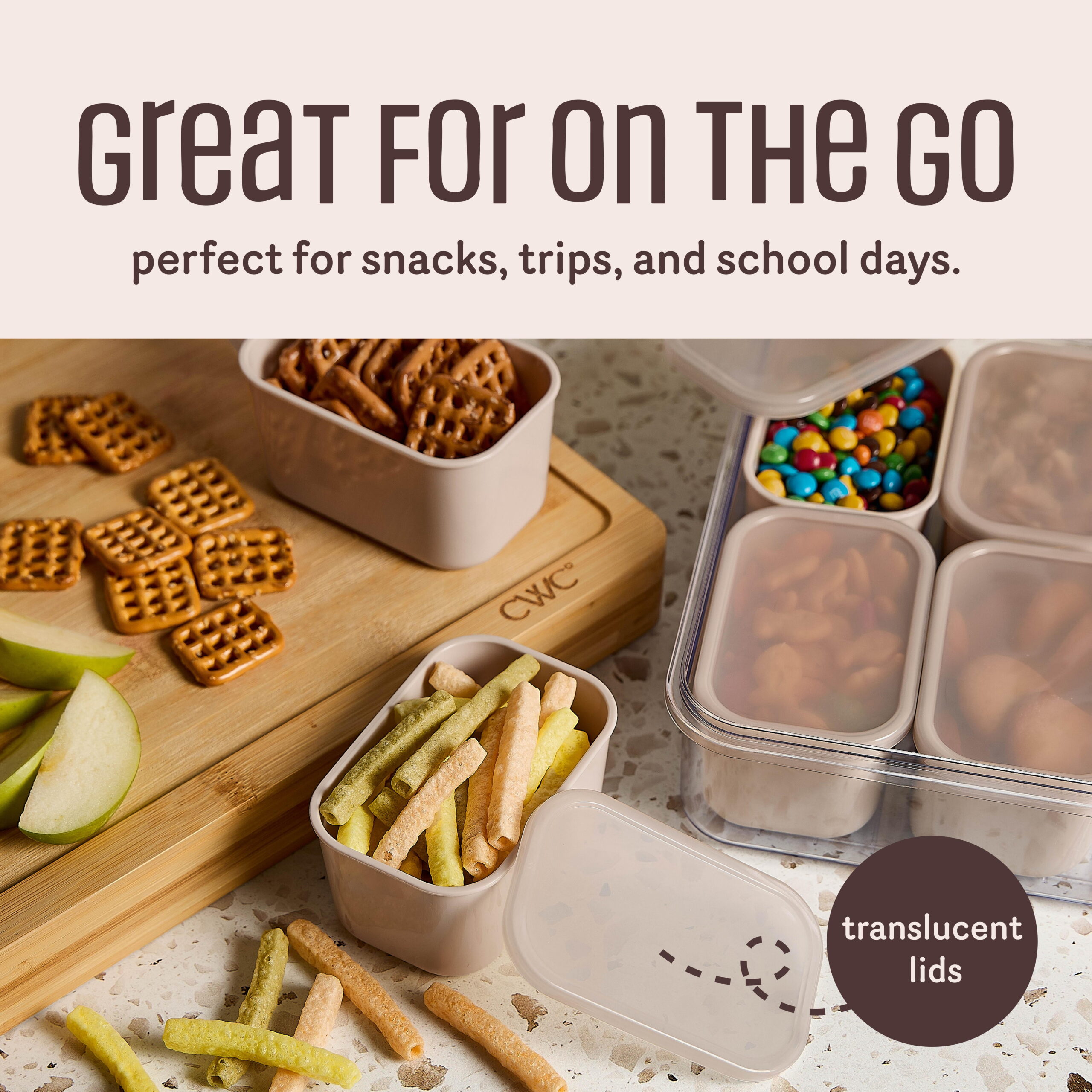 Cook With Color 8-Compartment Snackle Box Food Storage Carrier and Container, Charcuterie Container, Divided Serving Tray with Lids and Handle, Sage, Portable and Dishwasher Safe - Image 14