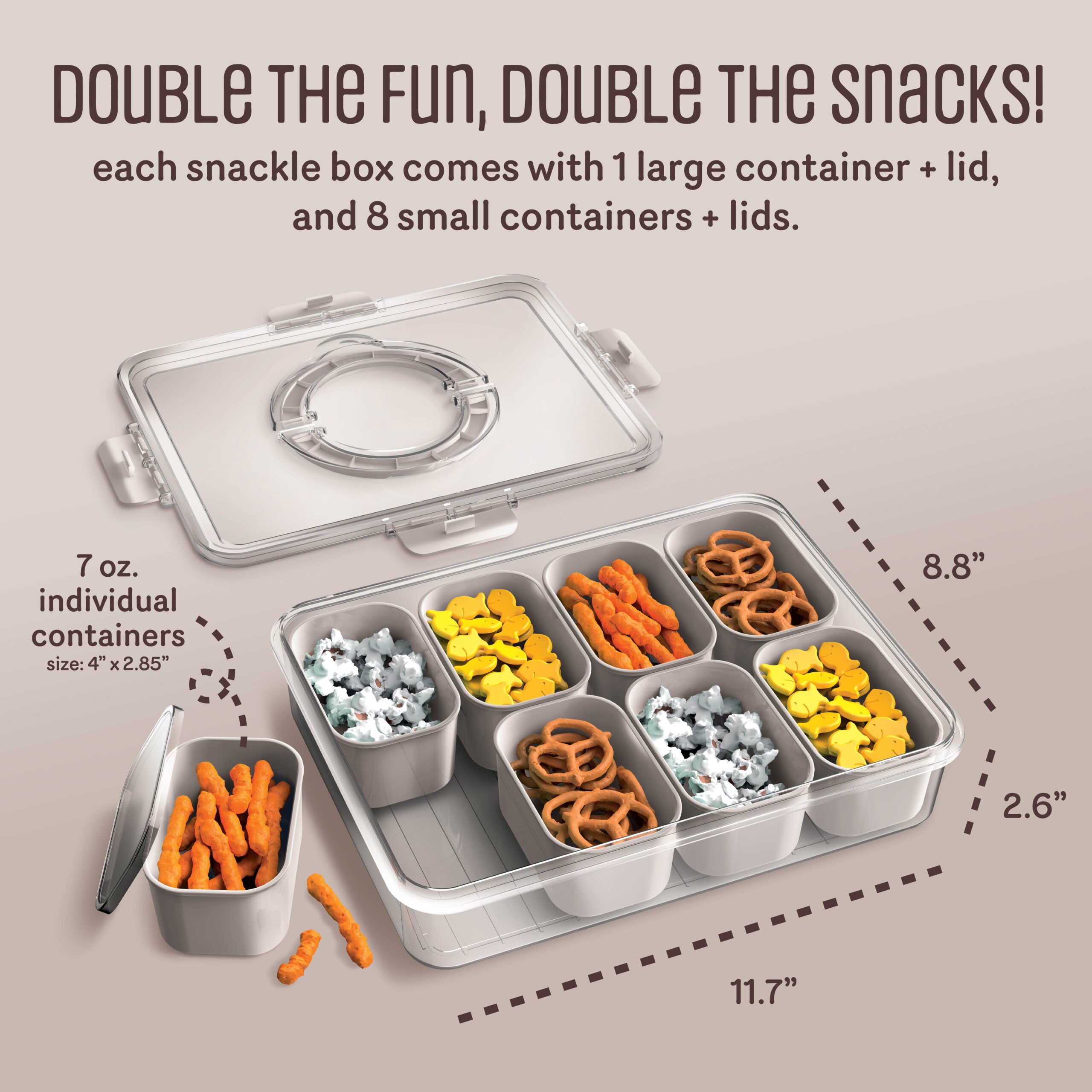 Cook With Color 8-Compartment Snackle Box Food Storage Carrier and Container, Charcuterie Container, Divided Serving Tray with Lids and Handle, Sage, Portable and Dishwasher Safe - Image 15