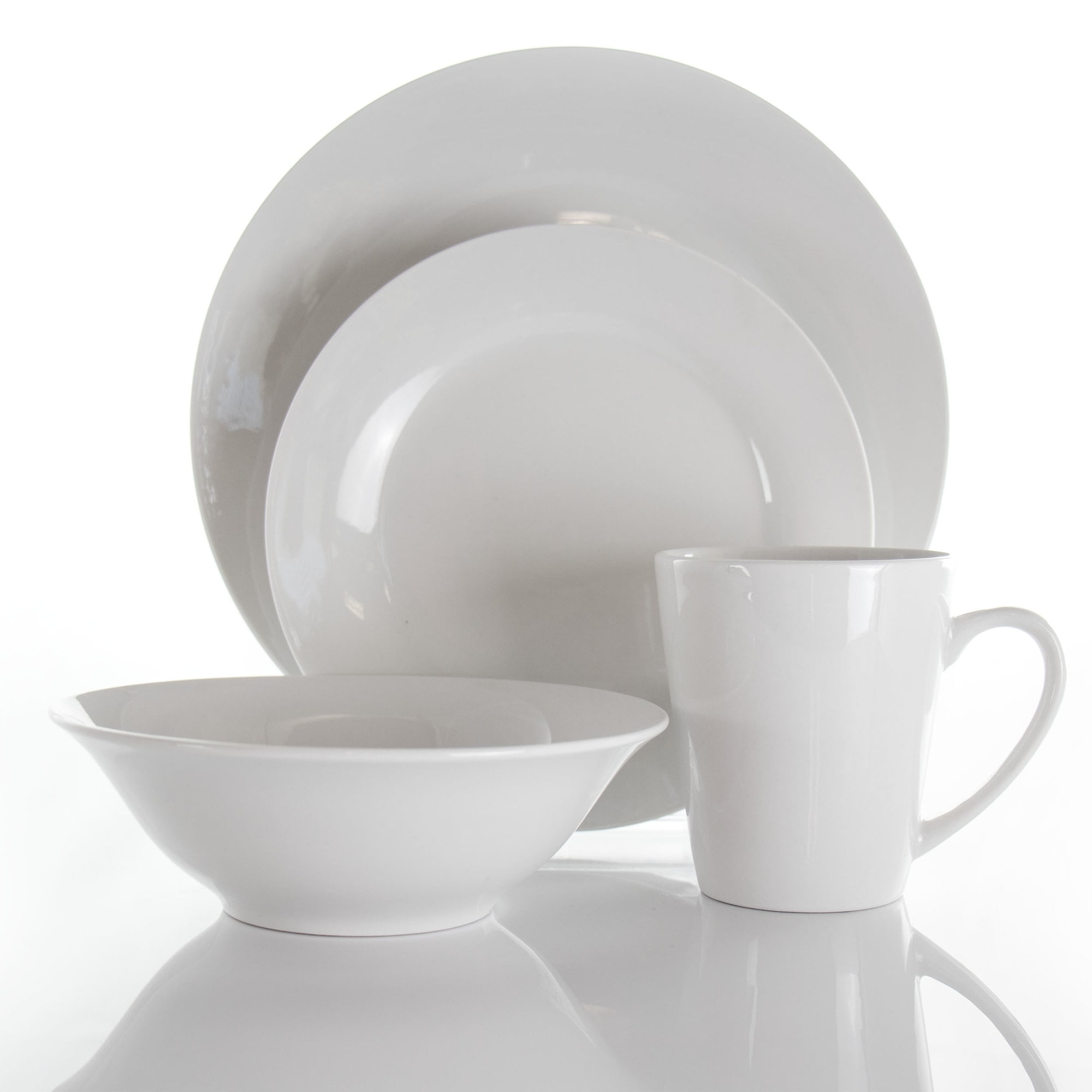 Elama Marshall 16 Piece Porcelain Dinnerware Set in White - Image 2