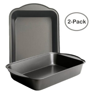Katbite 2-Piece Carbon Steel Nonstick Bakeware Set: Versatile Baking Pans,9.13"x14.33"x2.08".