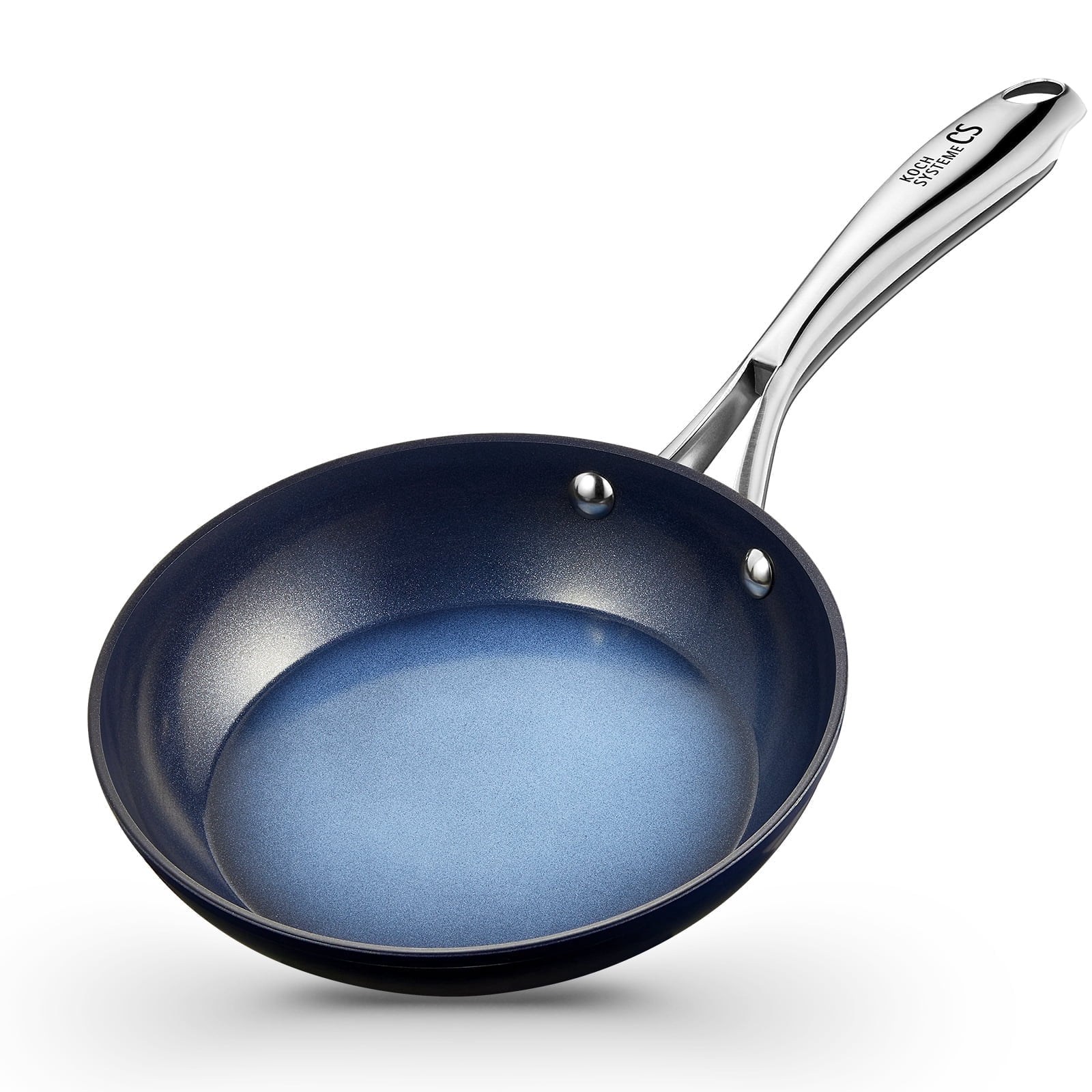 Koch Systeme CS 8 inch Nonstick Frying Pan with Ceramic Coating, Small Skillet, Dishwasher and Oven Safe, Gradient Blue