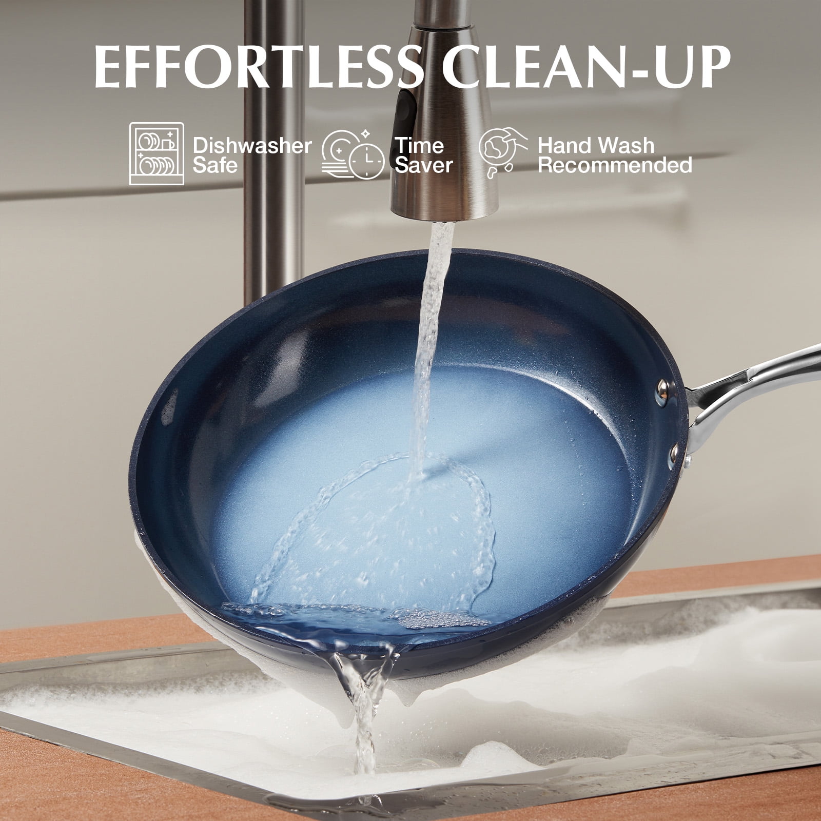 Koch Systeme CS 8 inch Nonstick Frying Pan with Ceramic Coating, Small Skillet, Dishwasher and Oven Safe, Gradient Blue - Image 6