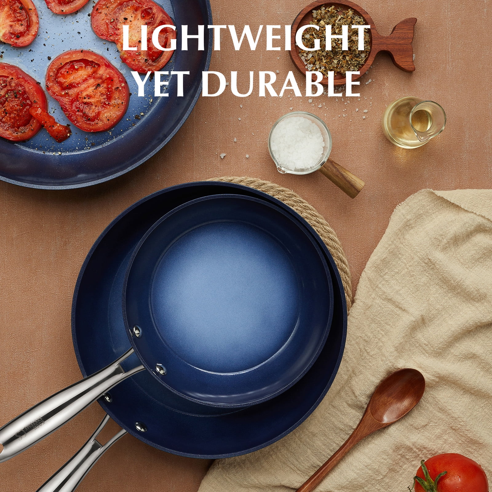 Koch Systeme CS 8 inch Nonstick Frying Pan with Ceramic Coating, Small Skillet, Dishwasher and Oven Safe, Gradient Blue - Image 7