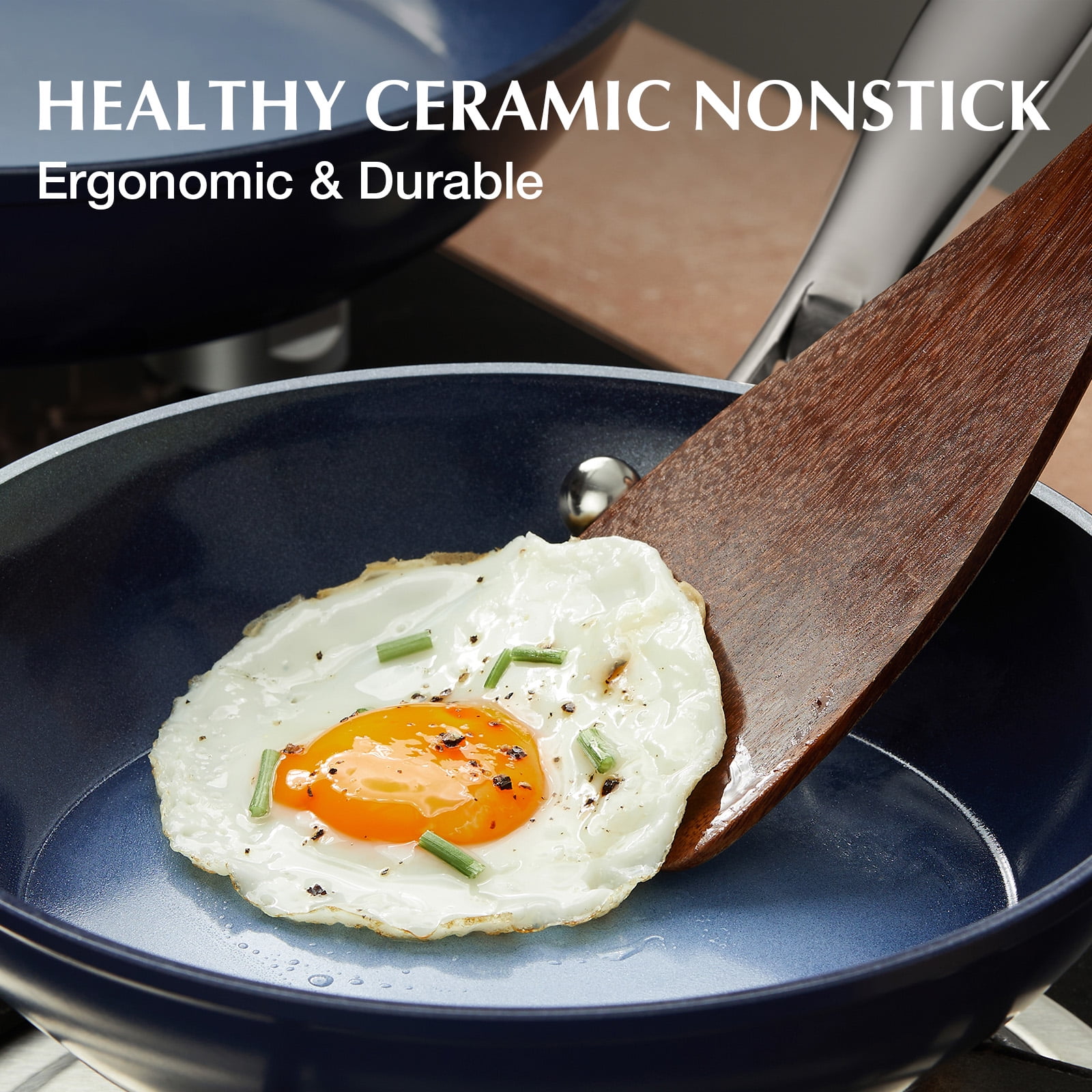 Koch Systeme CS 8 inch Nonstick Frying Pan with Ceramic Coating, Small Skillet, Dishwasher and Oven Safe, Gradient Blue - Image 8