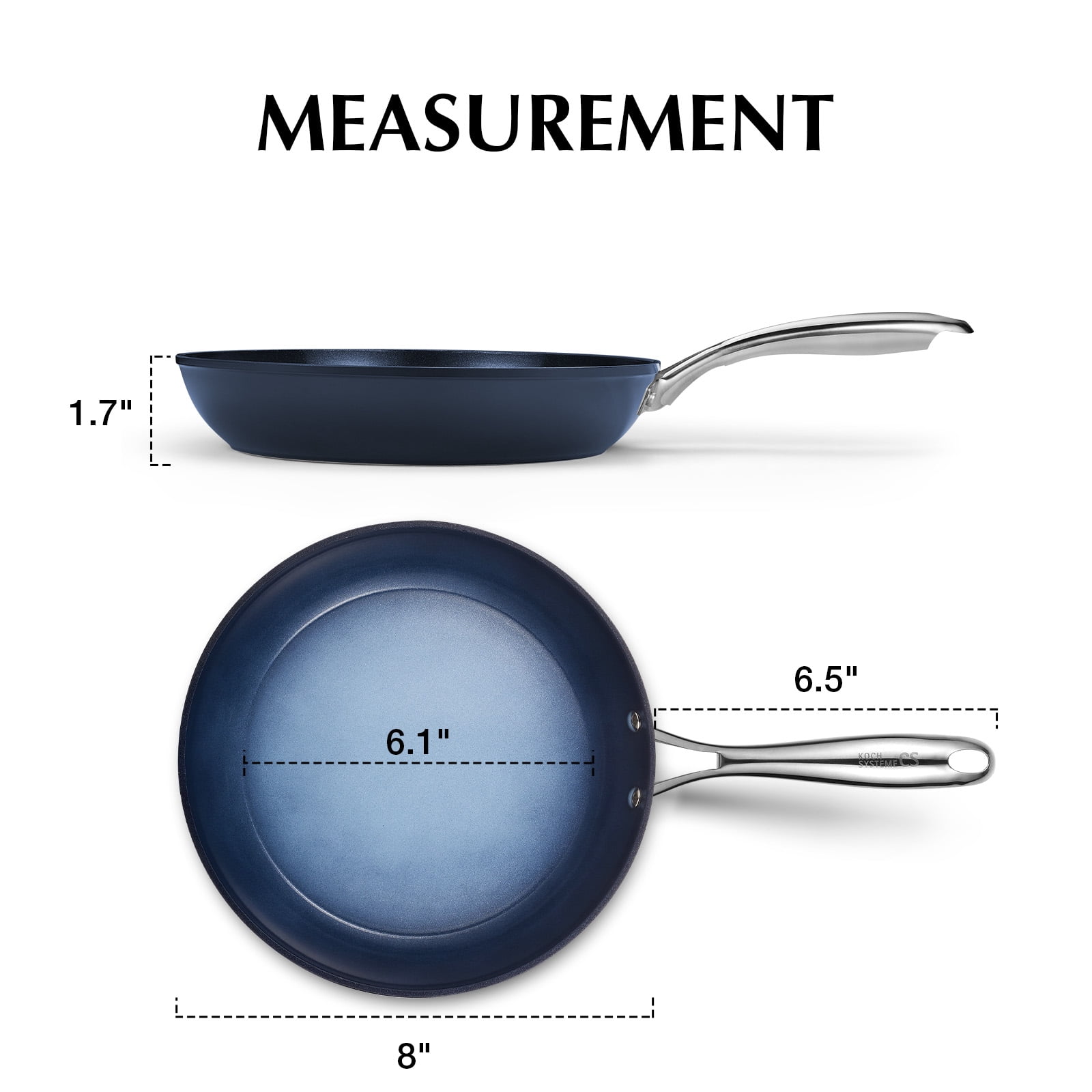 Koch Systeme CS 8 inch Nonstick Frying Pan with Ceramic Coating, Small Skillet, Dishwasher and Oven Safe, Gradient Blue - Image 11