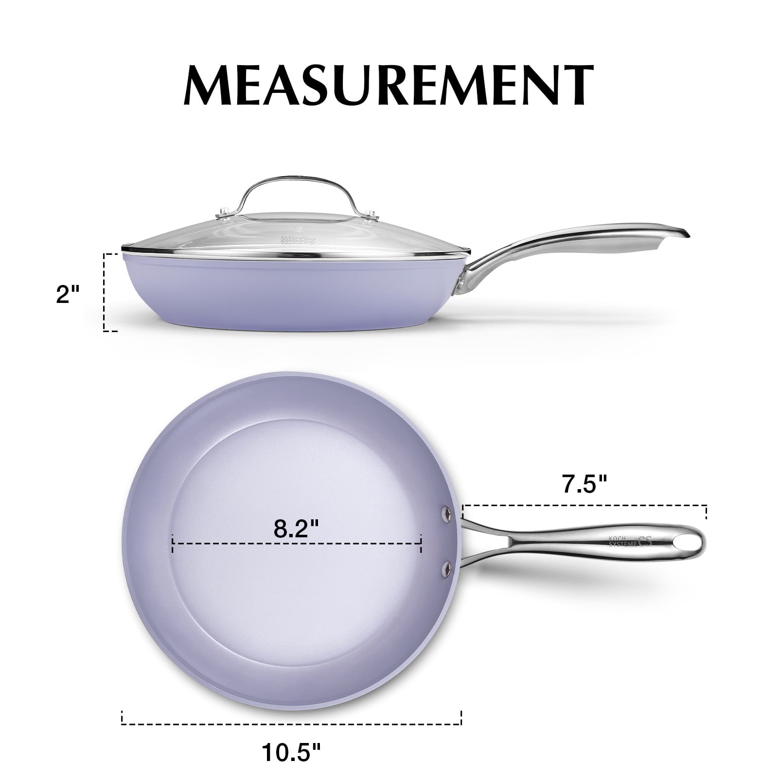 Koch Systeme CS 8 inch Nonstick Frying Pan with Ceramic Coating, Small Skillet, Dishwasher and Oven Safe, Gradient Blue - Image 13